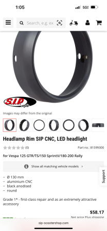 This is a capture of a vespa headlight rim