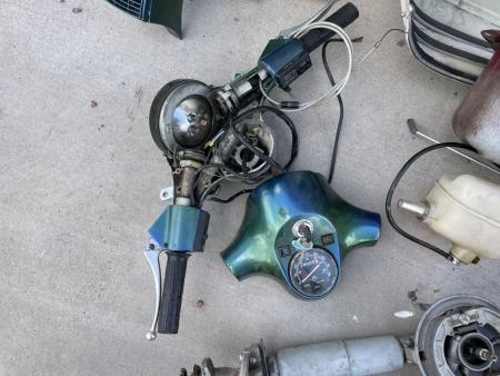 This is a shot of a vespa p200-needs assembly-no motor