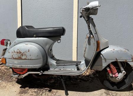 This is a photograph of a 1980 vespa p200e for sale