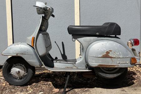 This is a still of a 1980 vespa p200e for sale
