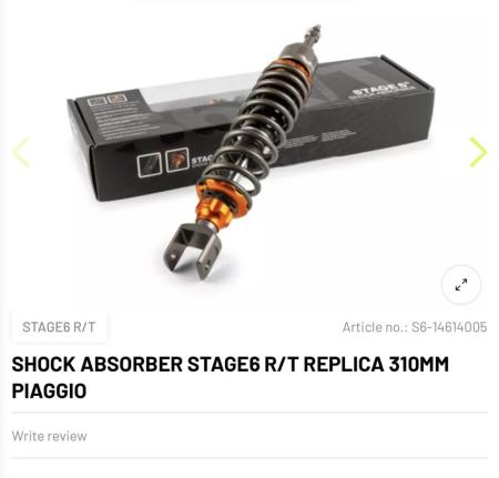 This is a snapshot of a modern vespa stage 6 shock